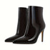 Selina Damen Stiletto-Stiefeletten mit spitzer Zehenpartie & seitlichem Reißverschluss – elegantes Kunstleder & 10 cm Absatz | Shiraki